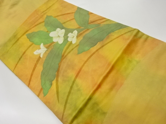 リサイクル　花模様織出し名古屋帯